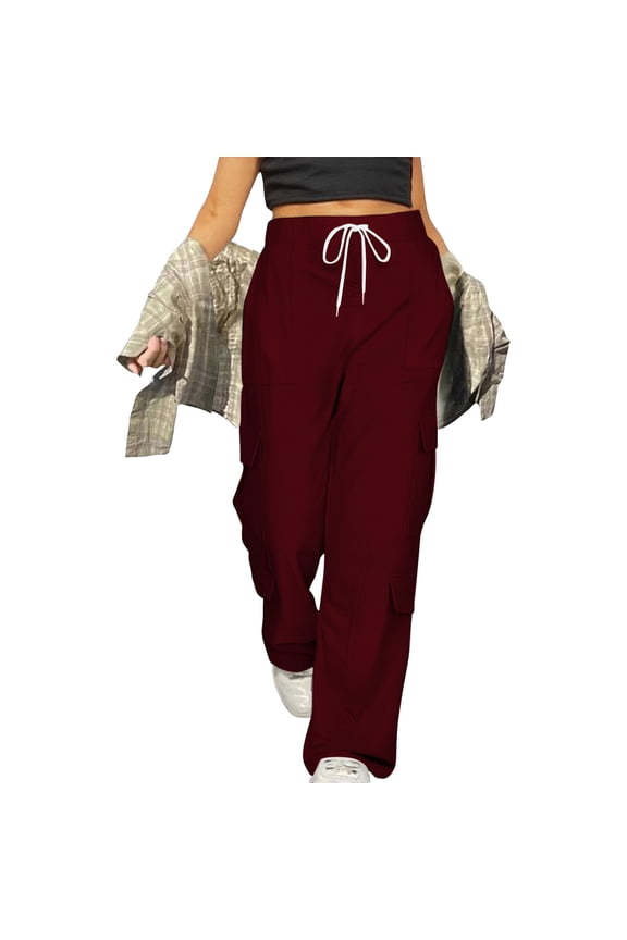 Women's Cargo Pants Ripstop Water Resistant Hiking Work Pants Spicy Girl High Waisted Wide Leg Pants With Multiple Pockets Casual Work Pants