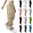 thumbnail image 1 of Women's Cargo Pants Ripstop Water Resistant Hiking Work Pants Spicy Girl High Waisted Wide Leg Pants With Multiple Pockets Casual Work Pants, 1 of 9