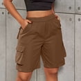 thumbnail image 1 of Women's Cargo Pants with Pockets, Solid Color Casual Drawstring Trousers, 1 of 9
