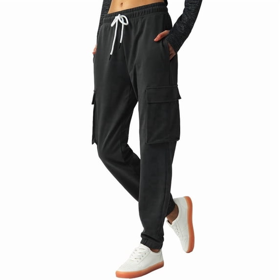 SPECIAL MAGIC Women's Cargo Sweatpants with 4 Pockets Cotton Jogger Pants Elastic Waist Athletic Lounge Pants for Running Yoga Gym