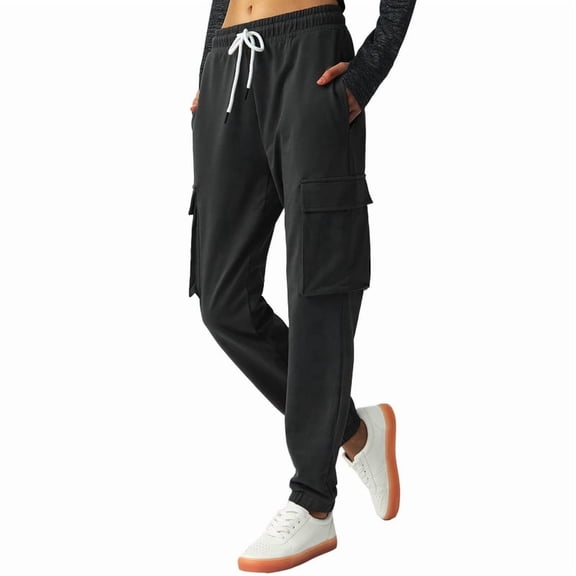 Women's Cargo Sweatpants Cotton Athletic Joggers 4 Pockets Sporty Pants