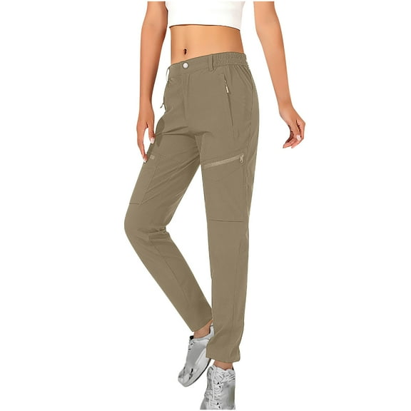 Women's Cargo Sweatpants Hiking Sport Straight Leeg Pants with Pockets Lightweight Travel Joggers