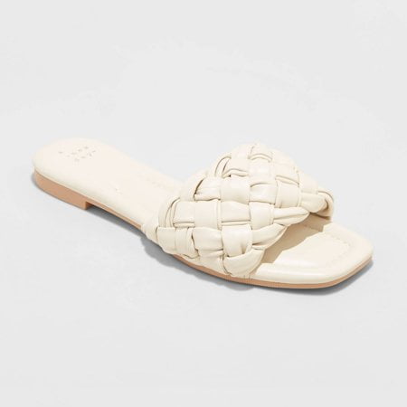 Women s Carissa Slide Sandals A New Day Off White 6