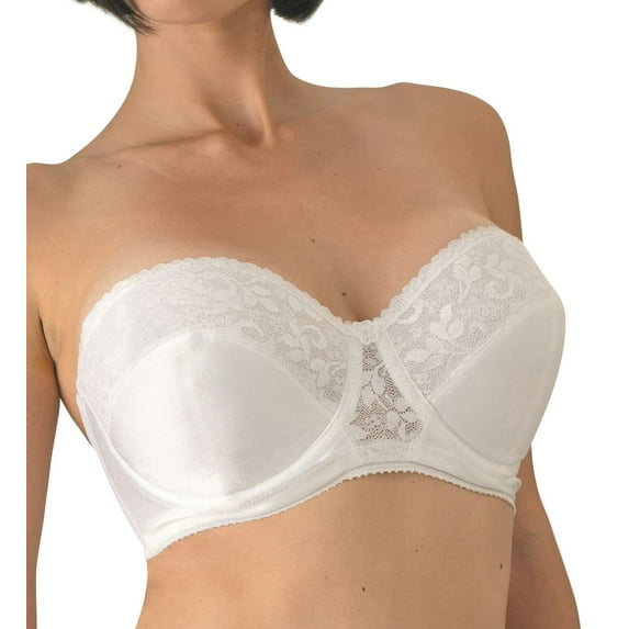 Women's Carnival 123 Full Coverage Strapless Underwire Bra (White 42C)