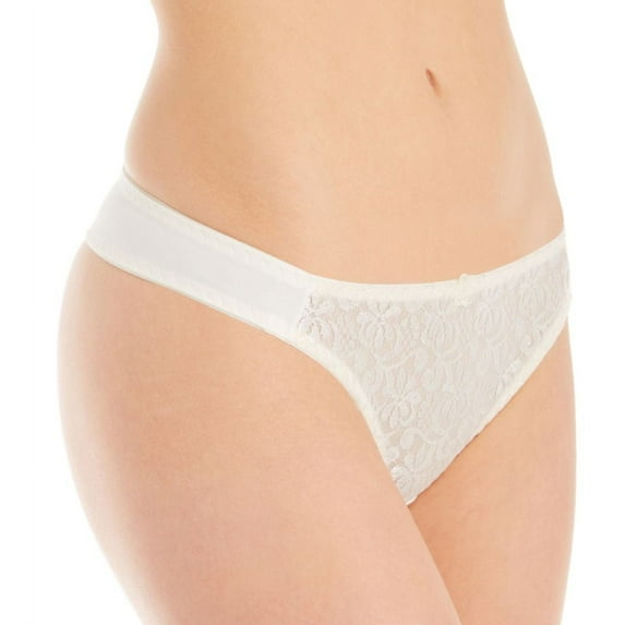 Women's Carnival 3127 Tuxedo Lace Microfiber Low Rise Thong (Ivory XL)