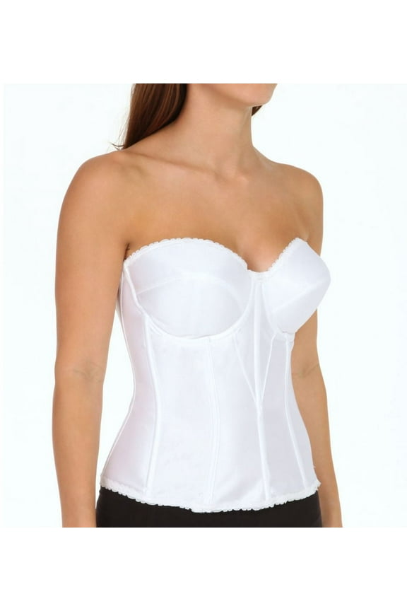 Women's Carnival 424 Full Figure Satin Torsolette Bra (White 42DD)