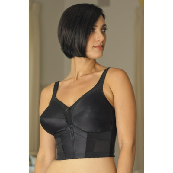 Women's Carnival 710 Full Figure 3/4 Longline Bra (Black 34C)