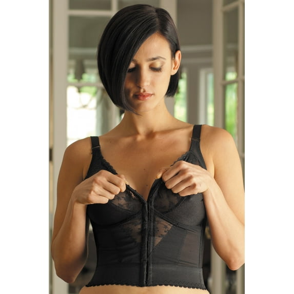 Women's Carnival 745 Front Closure Longline Bra (Black 42B)