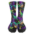 thumbnail image 1 of Women‘s Carnival Print Socks, Breathable Crew Socks with Colorful Festival Patterns, for Mardi Gras, Parties, Cosplay & Fun Outfits D 1pcs, 1 of 6
