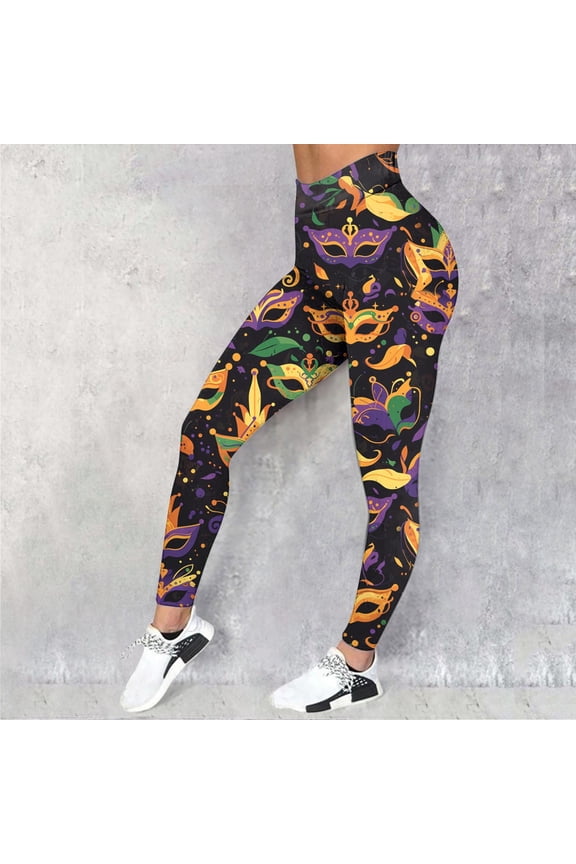 Women's Carnival Printed High Waist Tights Lifting Exercise Leggings Yoga Pants Dressy Leggings for Women with Pockets plus Size Leggings 3x with Pocket Maternity Leggings Petite Short Tummy Leggings