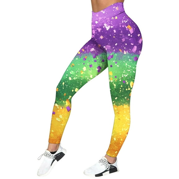 Women's Carnival Printed High Waist Tights Lifting Exercise Leggings Yoga Pants