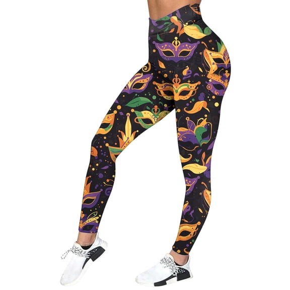 Women's Carnival Printed High Waist Tights Lifting Exercise Leggings Yoga Pants