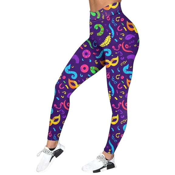 Women's Carnival Printed High Waist Tights Lifting Exercise Leggings Yoga Pants