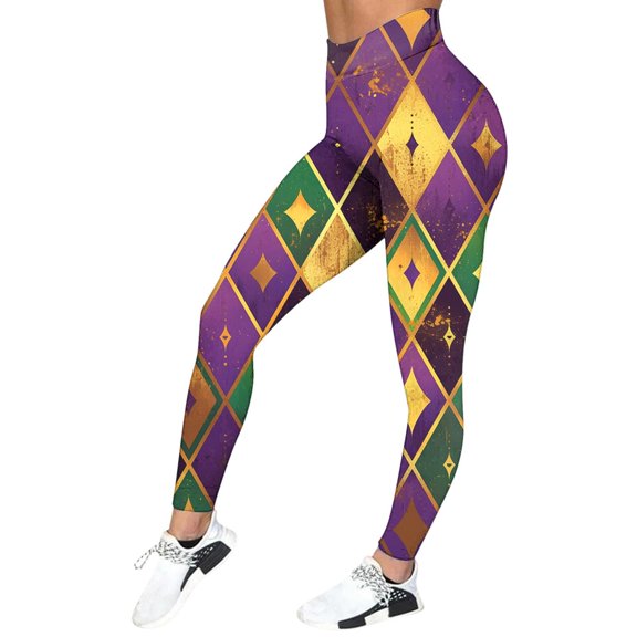 Women's Carnival Printed High Waist Tights Lifting Exercise Leggings Yoga Pants