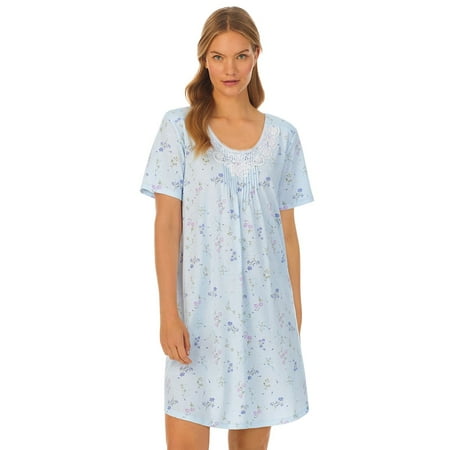 Women's Carole Hochman Cotton Short Sleeve Nightgown Color: Wild Floral Size: MEDIUM