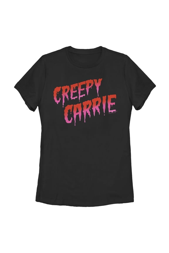 Women's Carrie Creepy Nickname Graphic Tee Black 2X Large