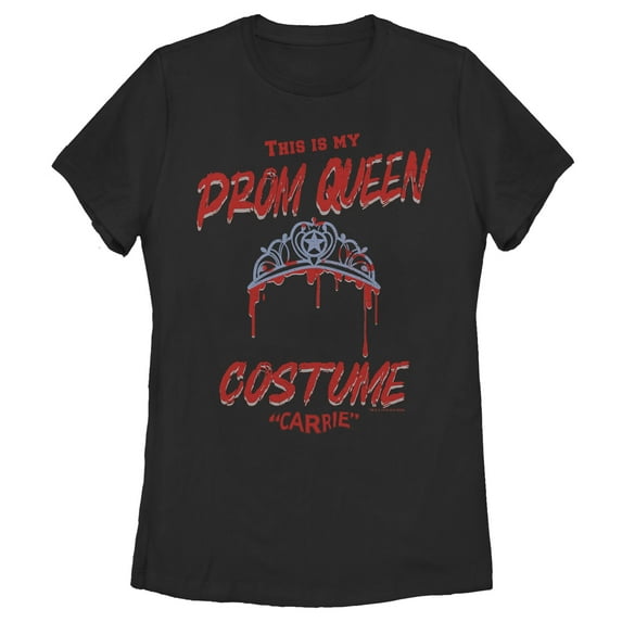Women's Carrie Prom Queen Costume Graphic Tee Black Small