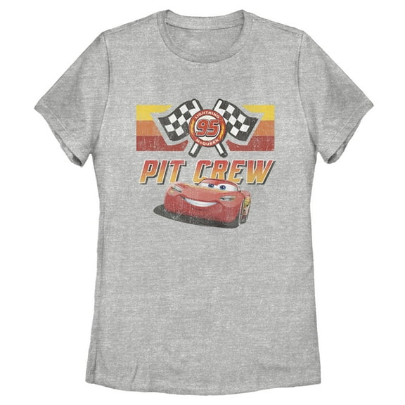 Women's Cars Pit Crew Team  Graphic Tee Athletic Heather Medium