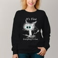 thumbnail image 1 of Women's Cartoon Cat Pattern Crew Neck Pullover Cozy Clothes Autumn Winter, 1 of 11