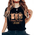 thumbnail image 1 of Women's Cartoon Pig 2026 Comfortable T-Shirt Casual Top Festive Animal Graphic Short Sleeve Round Neck Black S-5XL, 1 of 5