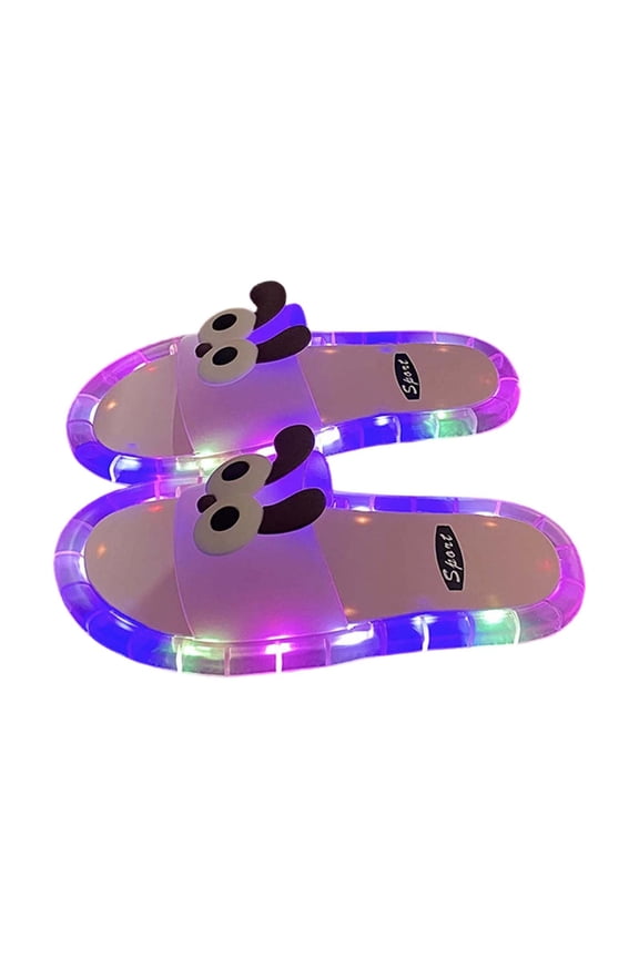 Women's Cartoon Slides with Led Lights Open Toe Non Soft Sole On Slippers Stylish 3D Animal Design Shoes For Adults Indoor Outdoor Beach Party Night Events Pink Size 8.5