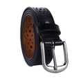 thumbnail image 1 of Women's Carved Multi-Hole Hollow Alloy Pin Buckle Faux Leather Belt, 1 of 7