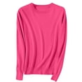 thumbnail image 1 of Women's Sweaters Fall Winter Cozy Pullover Lightweight Tops Casual Warm Soft Basic Long Sleeve Crewneck Shirts (2XL, Hot Pink), 1 of 6