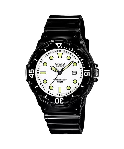 Casio Women’s Black Watch with White Dial – LRW-200H-7E1V