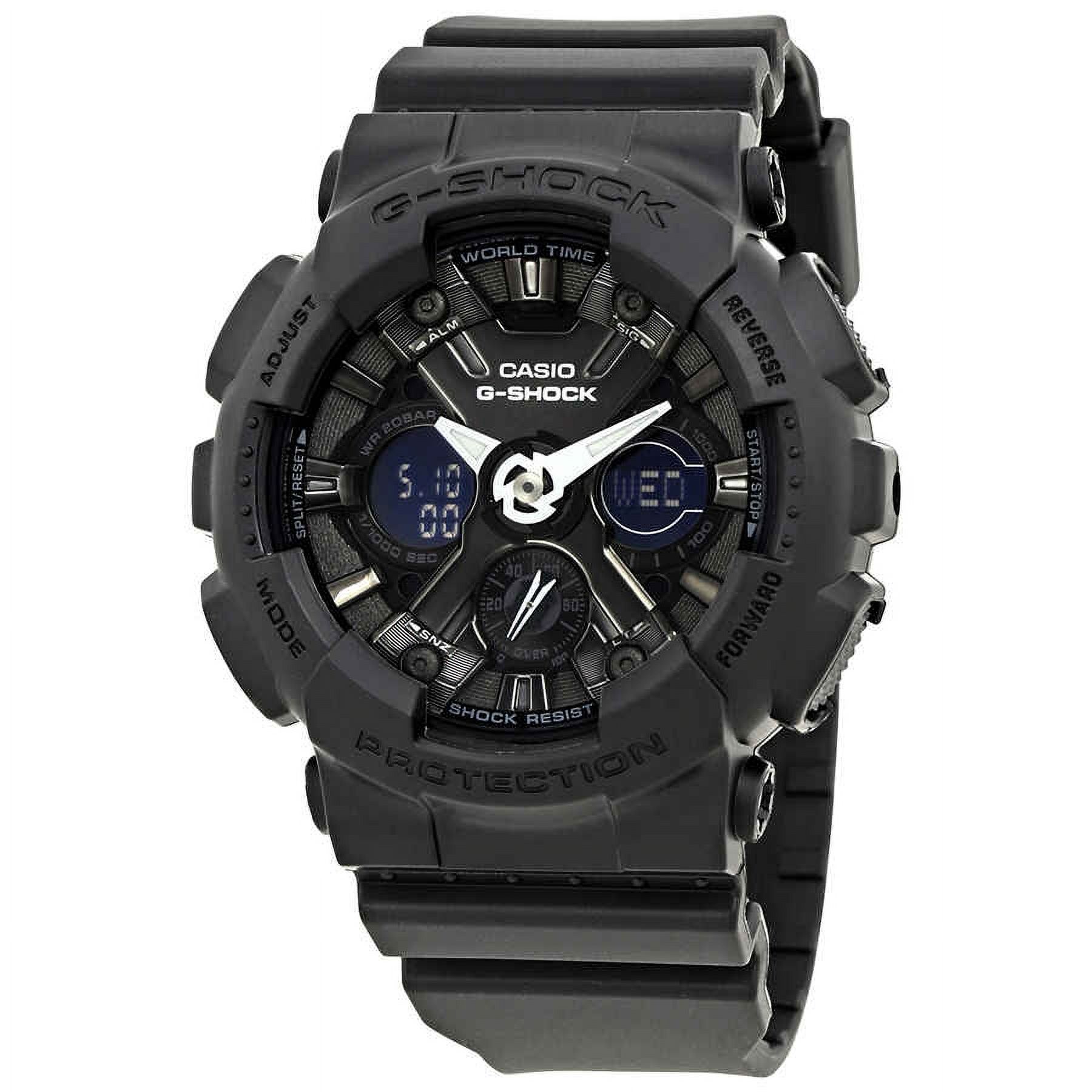 Free Shipping Women s Casio G Shock Black Ana Digi Watch GMAS120MF 1A Walmart