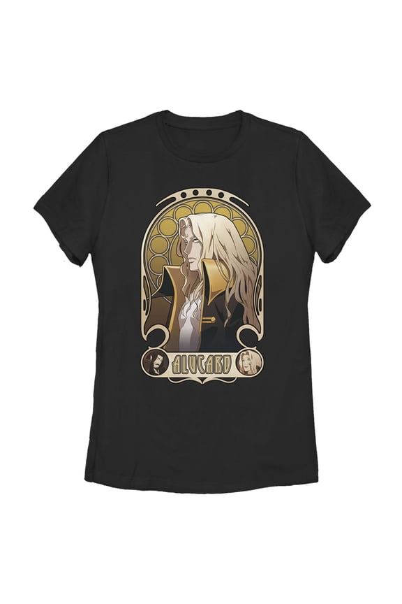 Women's Castlevania Alucard Classic Portrait Graphic Tee Black Medium