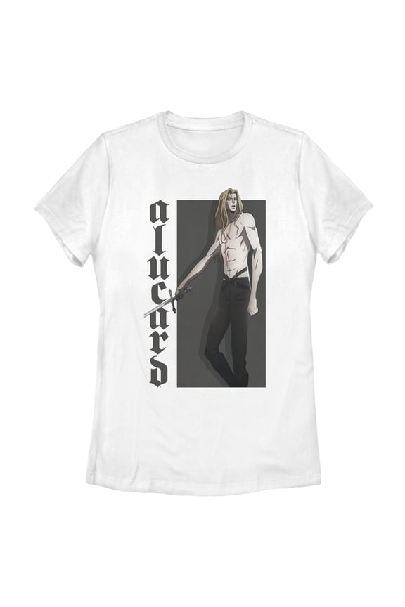 Women's Castlevania Alucard Portrait Graphic Tee White 2X Large