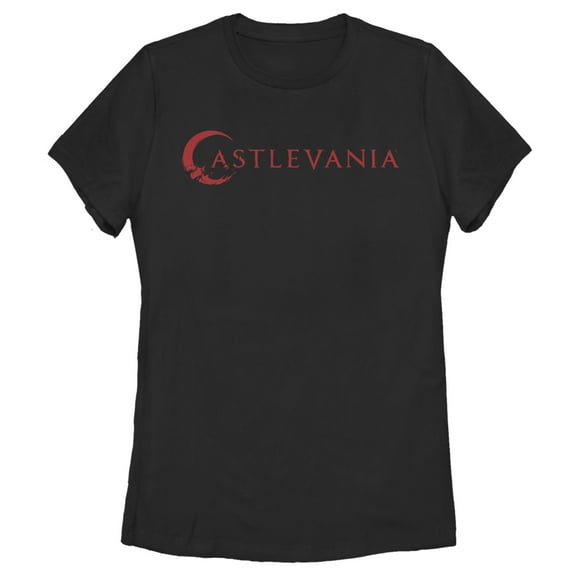Women's Castlevania Classic Logo  Graphic Tee Black X Large