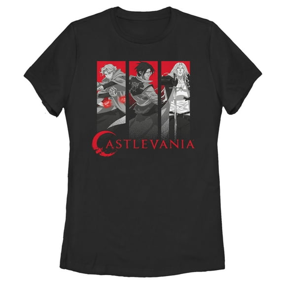 Women's Castlevania Hunter Character Panels  Graphic Tee Black X Large
