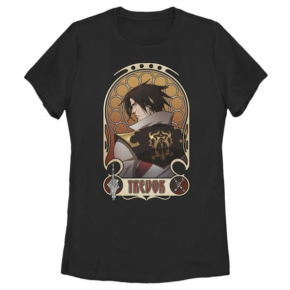 Women's Castlevania Trevor Classic Portrait Graphic Tee Black Medium