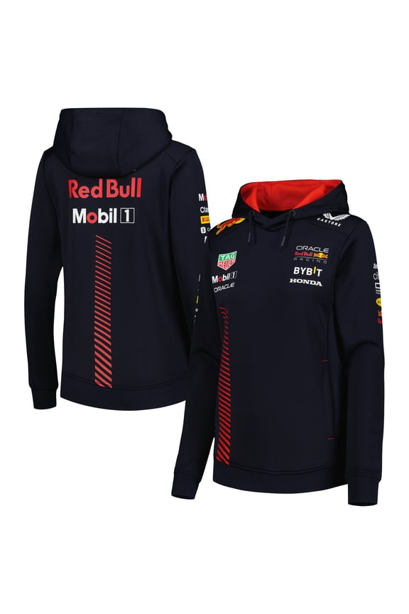 Women's Castore Navy Red Bull Racing Pullover Hoodie