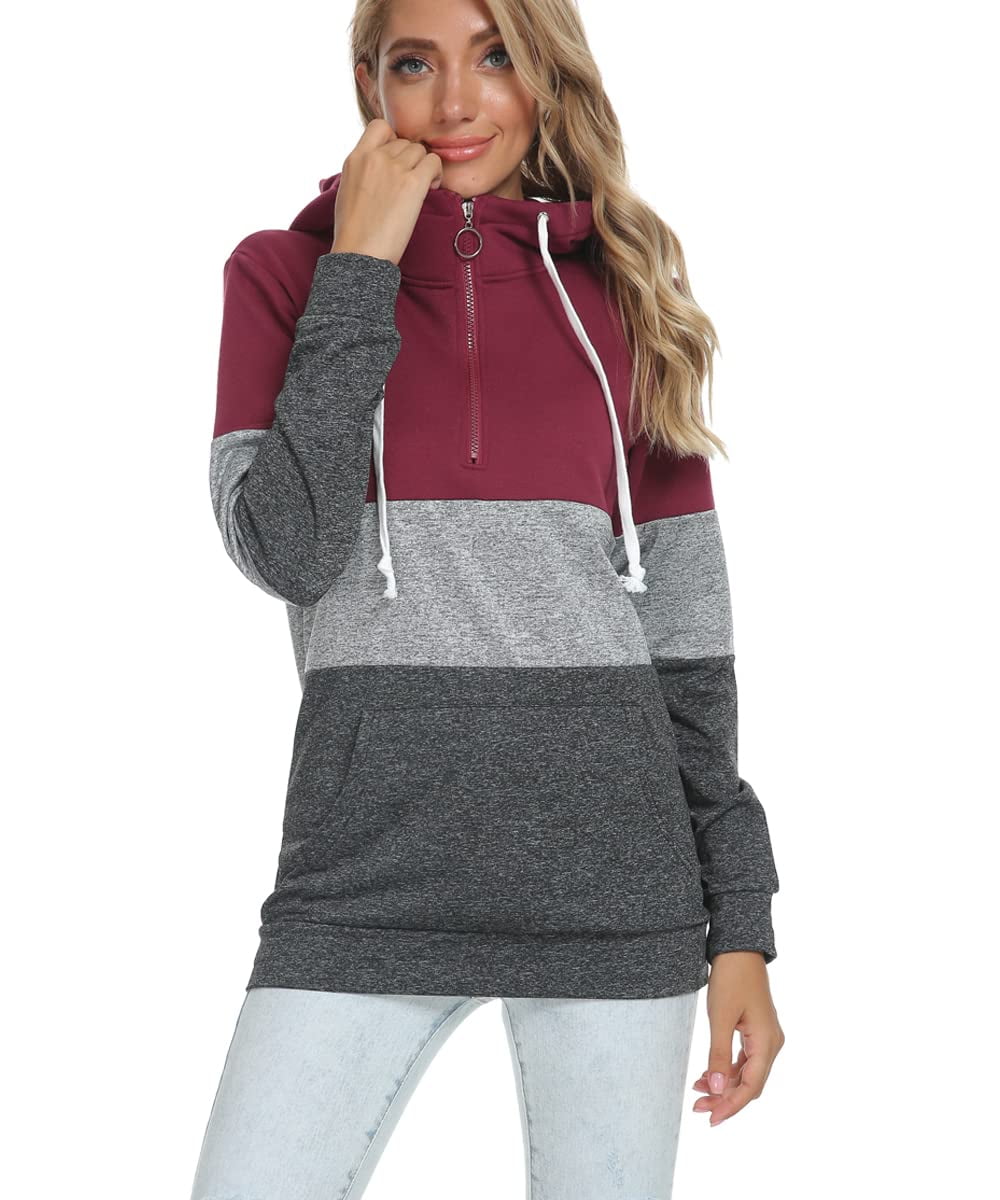 Red, White and Blue Zig Zag Ladies Pull Over Hoodie