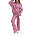 thumbnail image 1 of Women's Casual 2 Piece Hoodie Sweatsuit Set Wide Leg Sweatpants Lounge Track Outfit Watermelon Red XL, 1 of 7