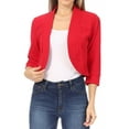 thumbnail image 1 of Women's Casual 3/4 Sleeve Bolero Open Front Cardigan Jacket, 1 of 6