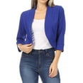 thumbnail image 1 of Women's Casual 3/4 Sleeve Bolero Open Front Cardigan Jacket Work Office Blazer, 1 of 6