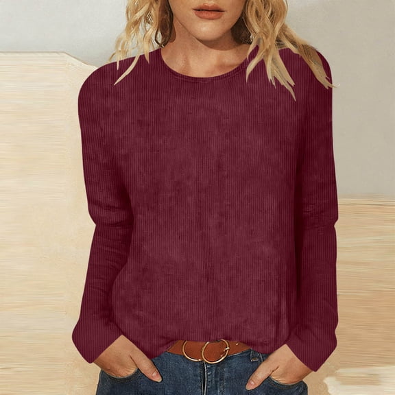 Women's Casual 3/4 Sleeve Round Neck Loose Fit T-Shirt Top for Everyday Wear