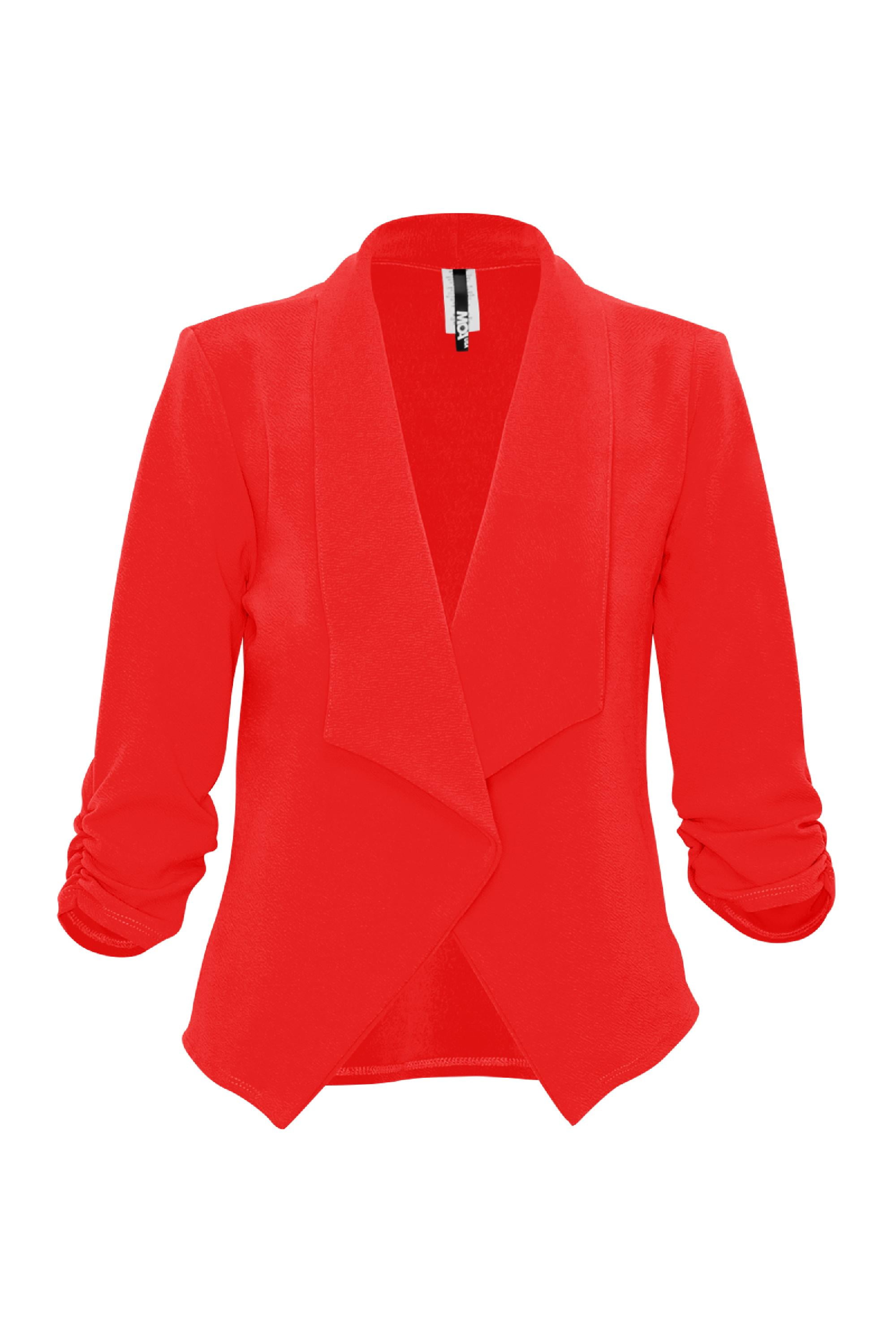 Women's Casual 3/4 Sleeve Solid Open Blazer Jacket - Walmart.com