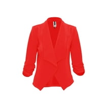 Women's Casual 3/4 Sleeve Solid Open Blazer Jacket