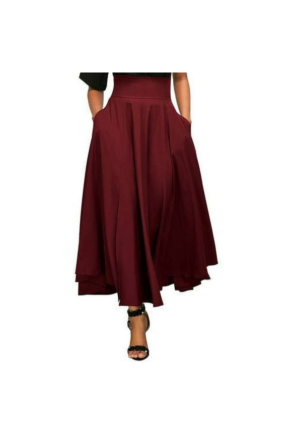 Women's Casual A-Line High Waist Ankle Length Skirt - Lace Patchwork, Polyester, All Seasons, Fit True to Size