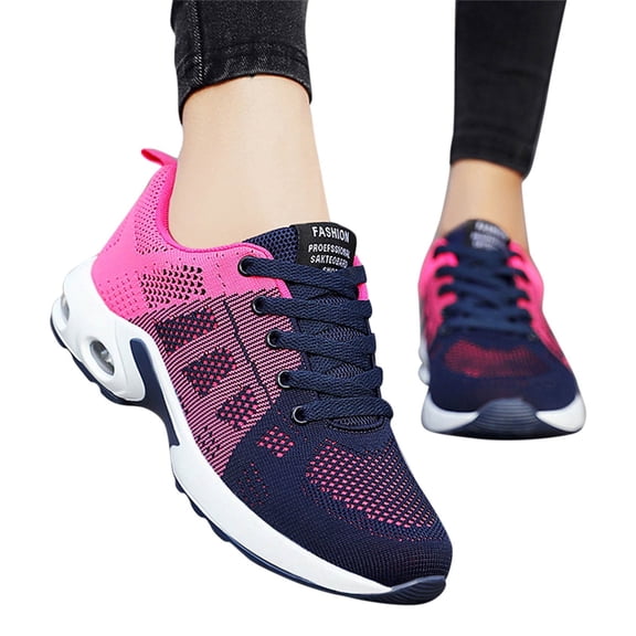 Women's Casual Air Cushion Athletic Shoes Korean Student Version Fashion Breathable Sports Shoes.