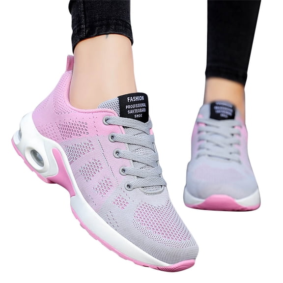 Women's Casual Air Cushion Athletic Shoes Korean Student Version Fashion Breathable Sports Shoes.