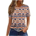 thumbnail image 1 of Women's Casual And Fashionable Printed T-shirt With Round Neck And Short Sleeved Top, 1 of 3