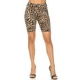 thumbnail image 1 of Women's Casual Animal Printed Elastic High Waist Stretch Biker Shorts, 1 of 5