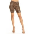 thumbnail image 1 of Women's Casual Animal Printed Elastic High Waist Stretch Biker Shorts, 1 of 5