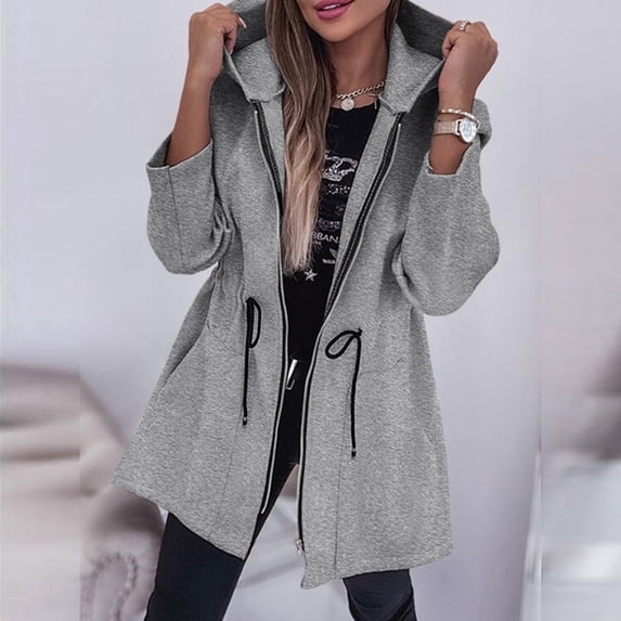 Women's Casual Autumn/winter Hooded Zipper Coat In The Latest Fashion Long Anorak Jacket Jacket Dresses for Women Work Women Light Jacket Casual Cute Jacket Womens Women Fall Jackets Women's Denim