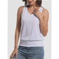 thumbnail image 1 of Women's Casual Banded Bottom Cami Shirt V Neck Sleeveless Loose Summer Tank Top Camisole, 1 of 4